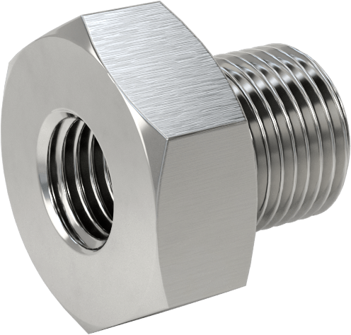 Orta Basınçlı 316 Paslanmaz Çelik Dişli Boru Bağlantı Parçası, Redüksiyon Adaptörü, 1/16 NPT Dişi x 1/8 BSPP Erkek