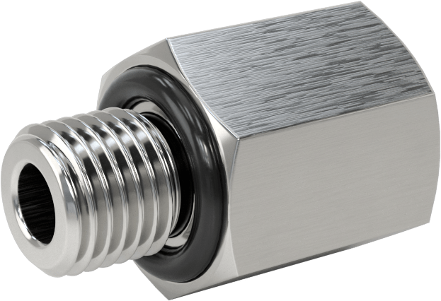 Orta Basınçlı 316 Paslanmaz Çelik Dişli Boru Bağlantı Parçası, Redüksiyon Adaptörü, 1/8 NPT Dişi x 1/16 BSPP Erkek