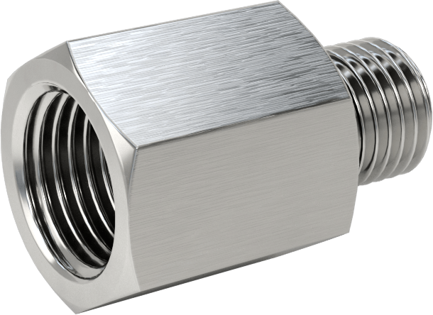 Orta Basınçlı 316 Paslanmaz Çelik Dişli Boru Bağlantı Parçası, Redüksiyon Adaptörü, 1/8 NPT Dişi x 1/16 BSPP Erkek