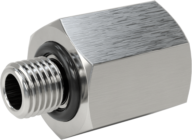 Orta Basınçlı 316 Paslanmaz Çelik Dişli Boru Bağlantı Parçası, Redüksiyon Adaptörü, 1/4 NPT Dişi x 1/16 BSPP Erkek