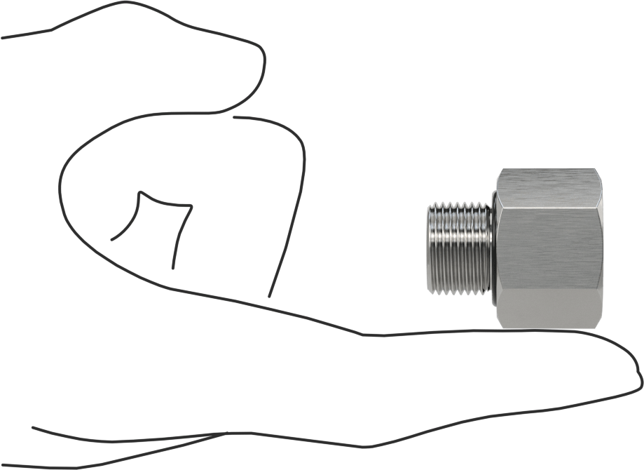 Orta Basınçlı 316 Paslanmaz Çelik Dişli Boru Bağlantı Parçası, Redüksiyon Adaptörü, 1/4 NPT Dişi x 3/8 BSPP Erkek