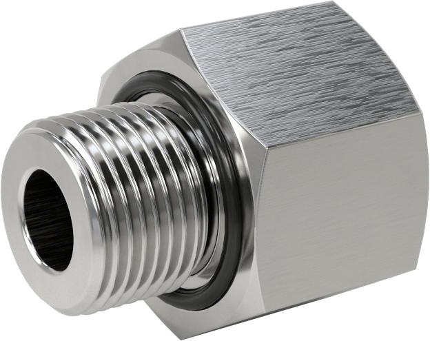 Orta Basınçlı 316 Paslanmaz Çelik Dişli Boru Bağlantı Parçası, Redüksiyon Adaptörü, 1/4 NPT Dişi x 3/8 BSPP Erkek