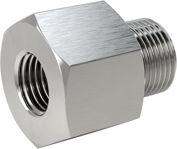 Orta Basınçlı 316 Paslanmaz Çelik Dişli Boru Bağlantı Parçası, Redüksiyon Adaptörü, 1/4 NPT Dişi x 3/8 BSPP Erkek