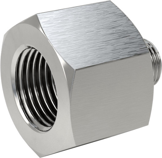 Orta Basınçlı 316 Paslanmaz Çelik Dişli Boru Bağlantı Parçası, Redüksiyon Adaptörü, 3/8 NPT Dişi x 1/8 BSPP Erkek