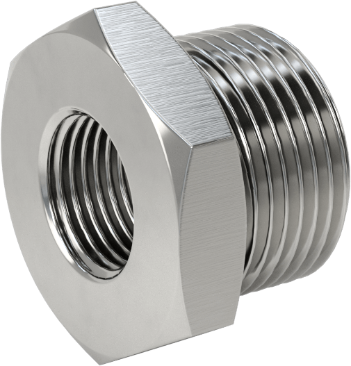 Orta Basınçlı 316 Paslanmaz Çelik Dişli Boru Bağlantı Parçası, Redüksiyon Adaptörü, 3/8 NPT Dişi x 3/4 BSPP Erkek
