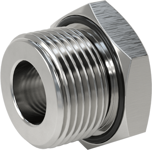 Orta Basınçlı 316 Paslanmaz Çelik Dişli Boru Bağlantı Parçası, Redüksiyon Adaptörü, 3/8 NPT Dişi x 3/4 BSPP Erkek