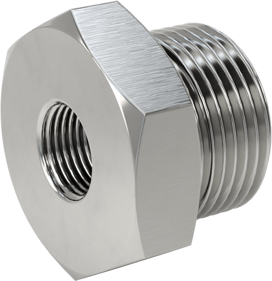 Orta Basınçlı 316 Paslanmaz Çelik Dişli Boru Bağlantı Parçası, Redüksiyon Adaptörü, 3/8 NPT Dişi x 1 BSPP Erkek