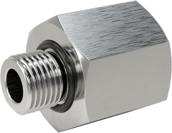 Orta Basınçlı 316 Paslanmaz Çelik Dişli Boru Bağlantı Parçası, Redüksiyon Adaptörü, 1/2 NPT Dişi x 1/4 BSPP Erkek