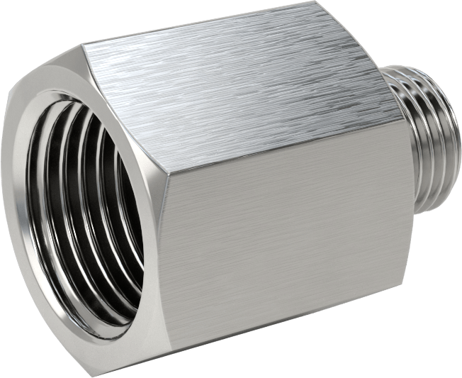 Orta Basınçlı 316 Paslanmaz Çelik Dişli Boru Bağlantı Parçası, Redüksiyon Adaptörü, 1/2 NPT Dişi x 1/4 BSPP Erkek