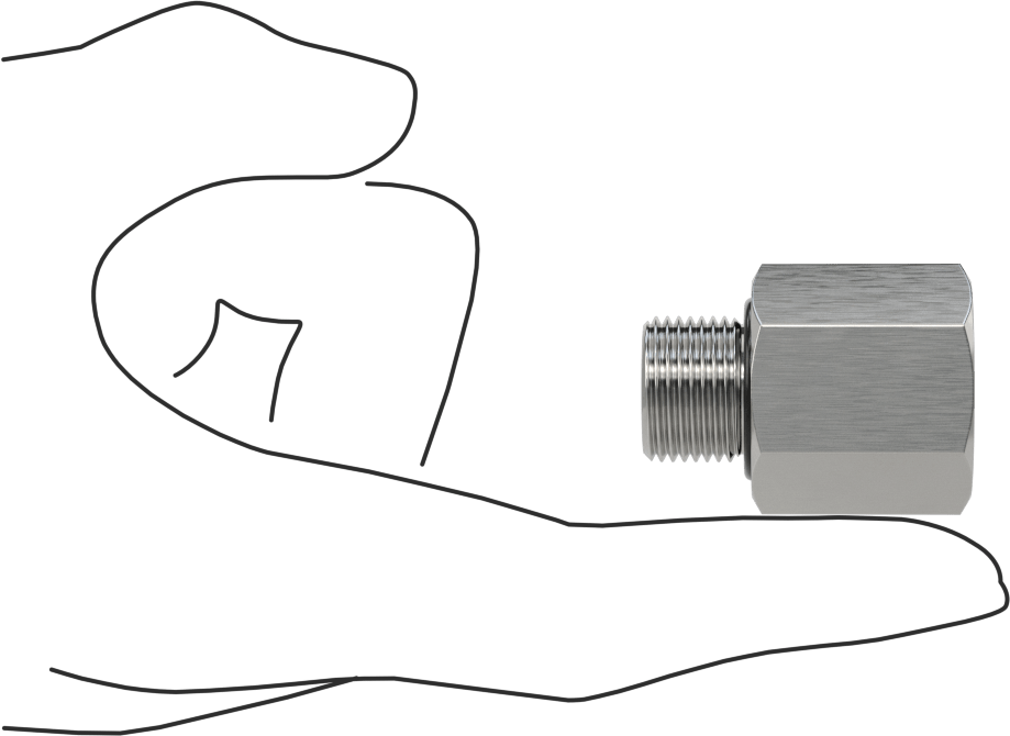Orta Basınçlı 316 Paslanmaz Çelik Dişli Boru Bağlantı Parçası, Redüksiyon Adaptörü, 1/2 NPT Dişi x 3/8 BSPP Erkek