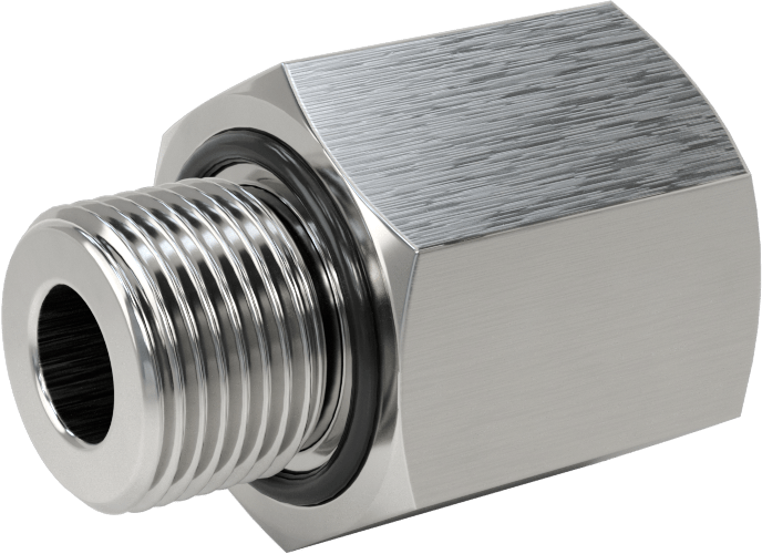 Orta Basınçlı 316 Paslanmaz Çelik Dişli Boru Bağlantı Parçası, Redüksiyon Adaptörü, 1/2 NPT Dişi x 3/8 BSPP Erkek