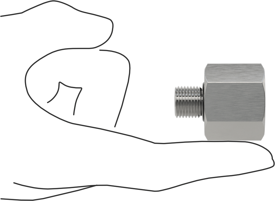 Orta Basınçlı 316 Paslanmaz Çelik Dişli Boru Bağlantı Parçası, Redüksiyon Adaptörü, 3/4 NPT Dişi x 1/4 BSPP Erkek