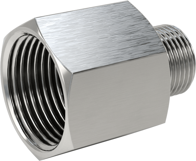 Orta Basınçlı 316 Paslanmaz Çelik Dişli Boru Bağlantı Parçası, Redüksiyon Adaptörü, 3/4 NPT Dişi x 3/8 BSPP Erkek