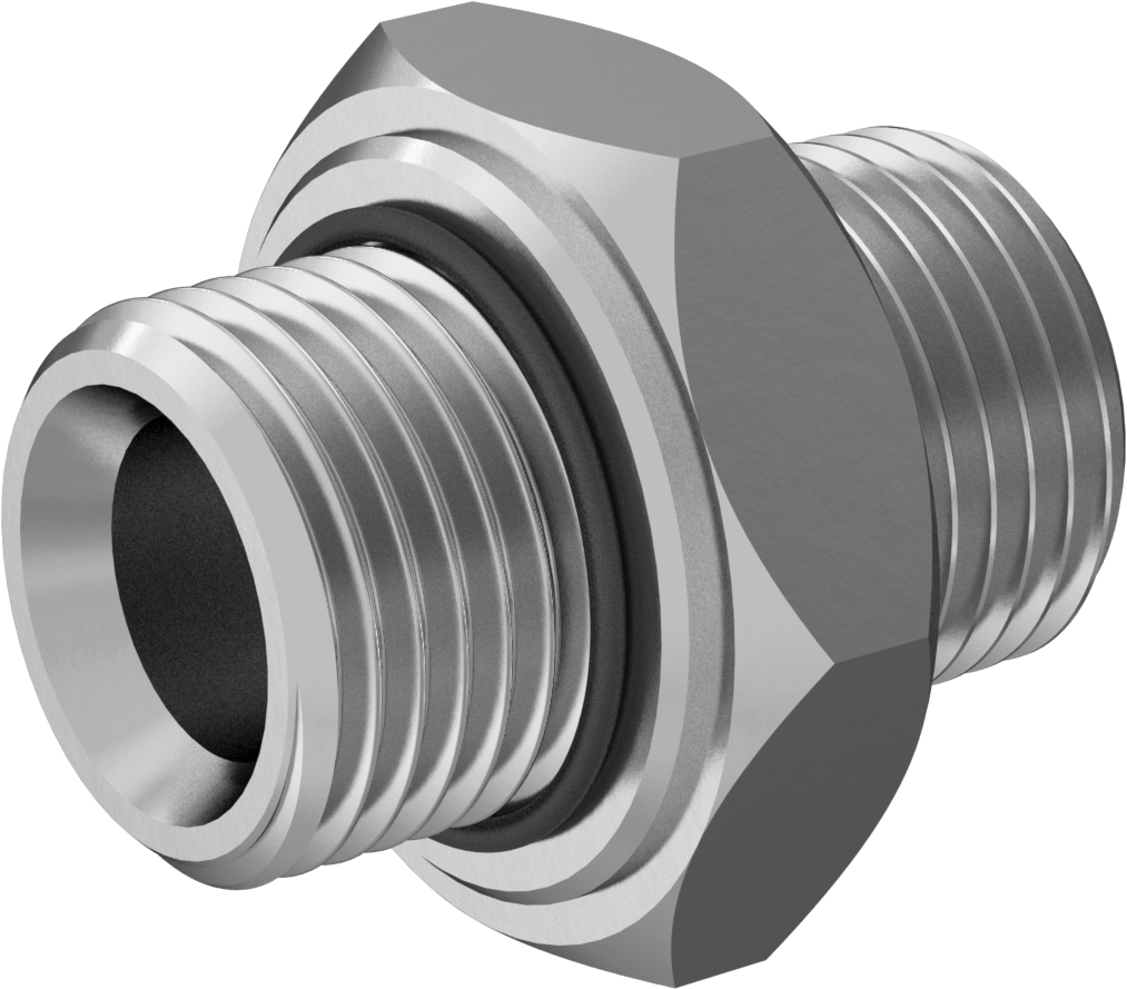 Orta Basınçlı 316 Paslanmaz Çelik Dişli Boru Bağlantı Parçası, EPDM Contalı Adaptör, 1/2 BSPP x BSPT Erkek