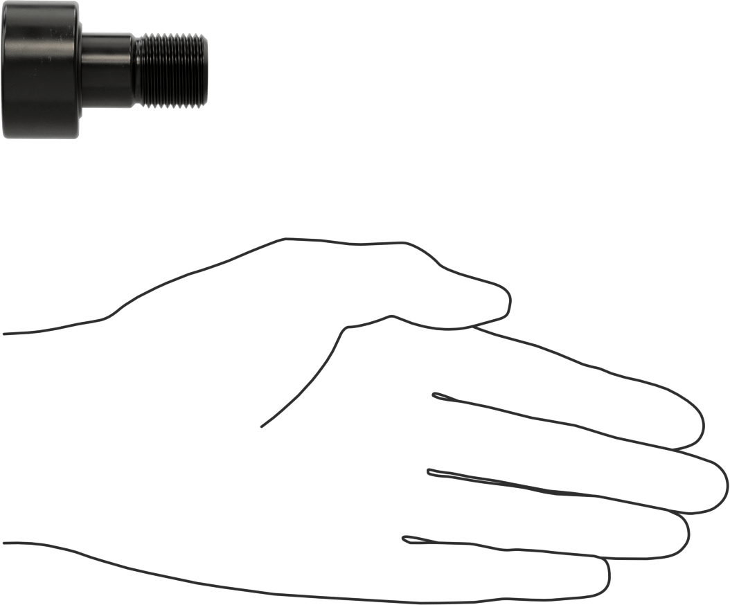 Vidalı Siyah Oksit Çelik Ray Makarası, Conta Olmadan, 1-3/8“ Çap x 3/4” Genişlikte Makara, 3/4" Saplama Çapı