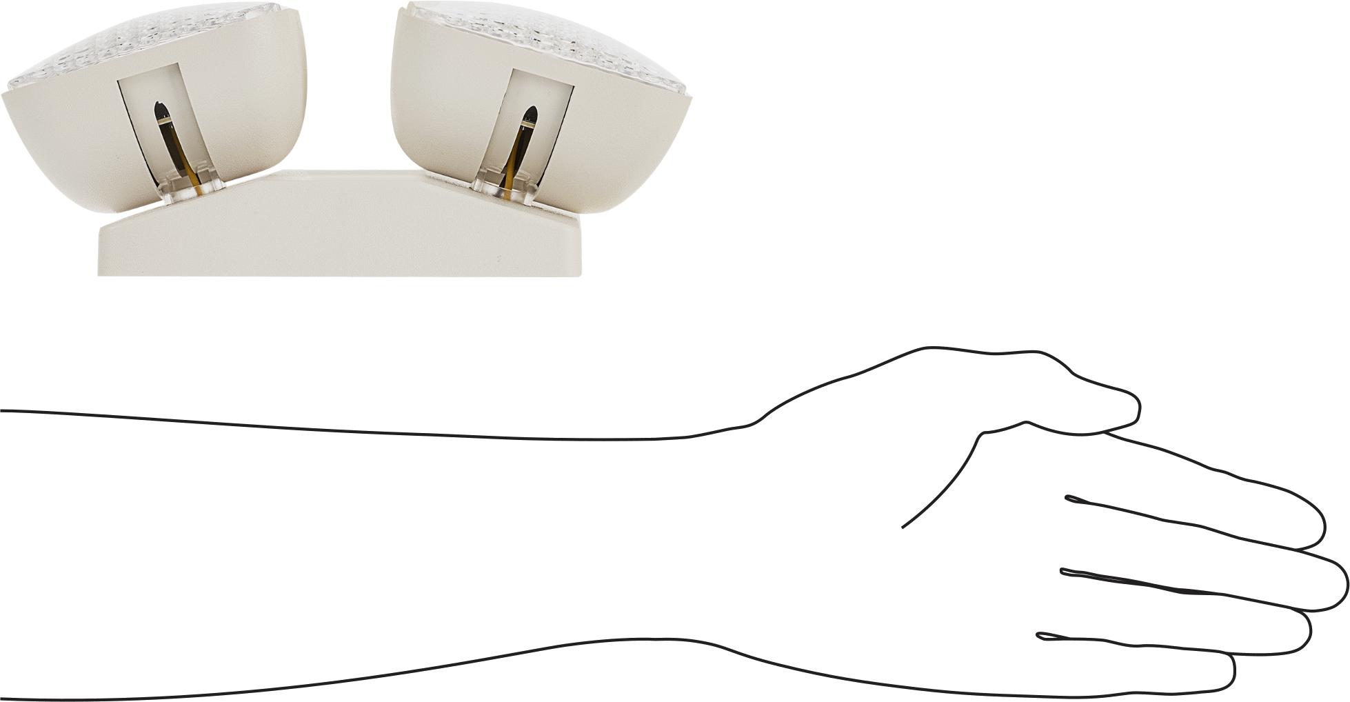 2 Plastic Add-on Heads with 140 Lumens for Emergency Backup Light