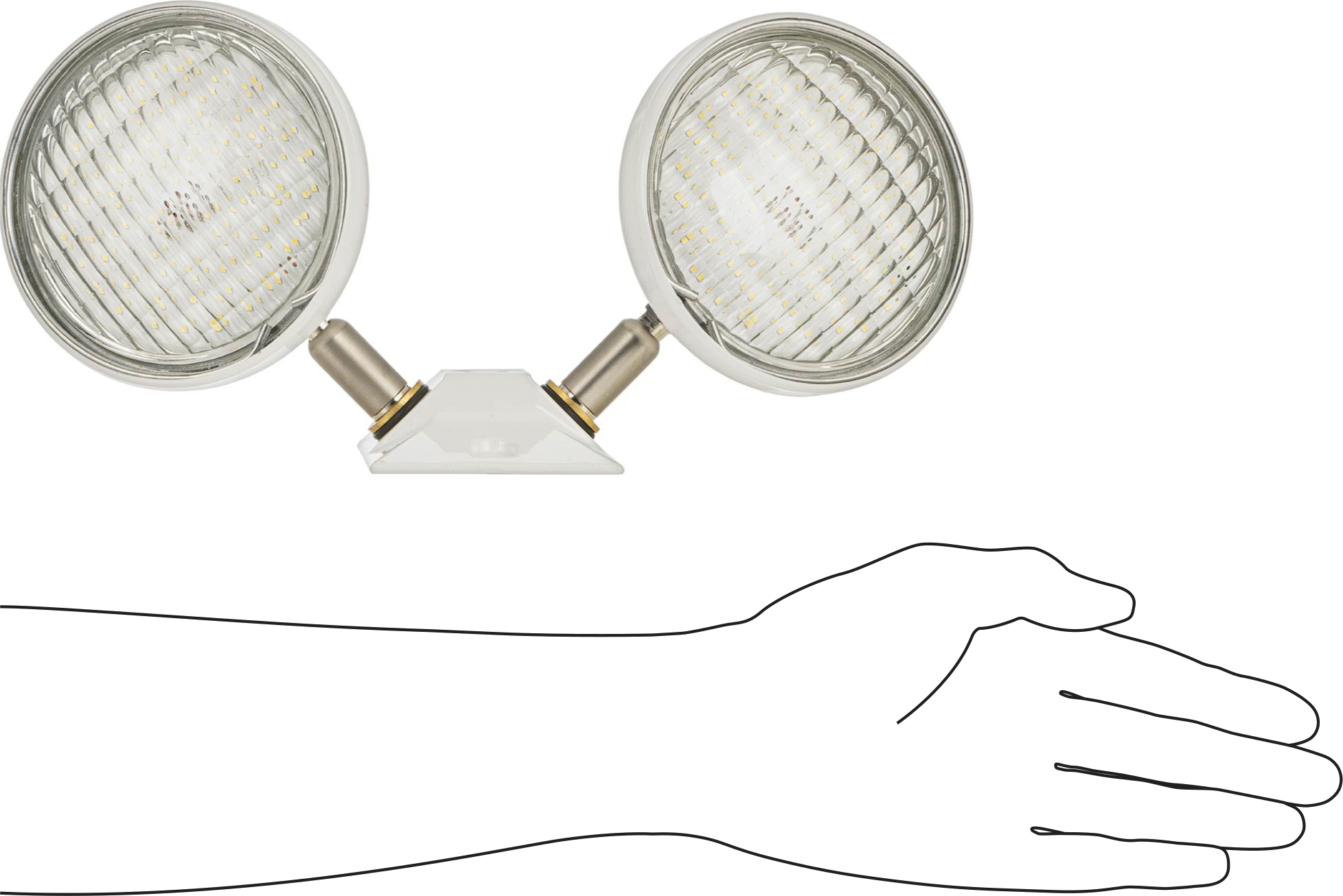 2 Steel Add-on Heads with 800 Lumens for Emergency Backup Light