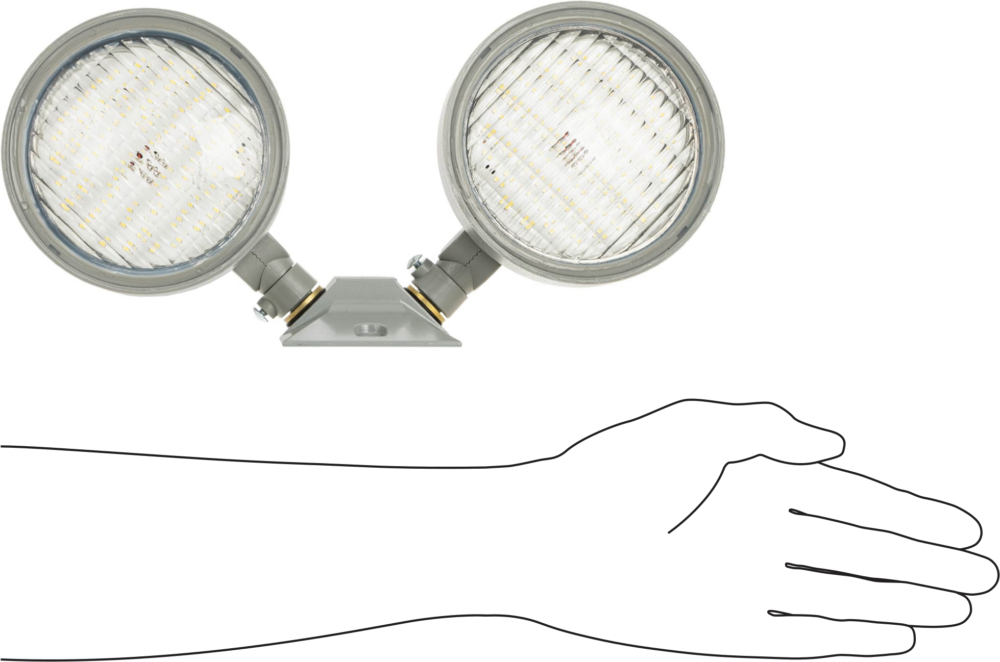 2 Plastic Add-on Heads with 800 Lumens for Emergency Backup Light