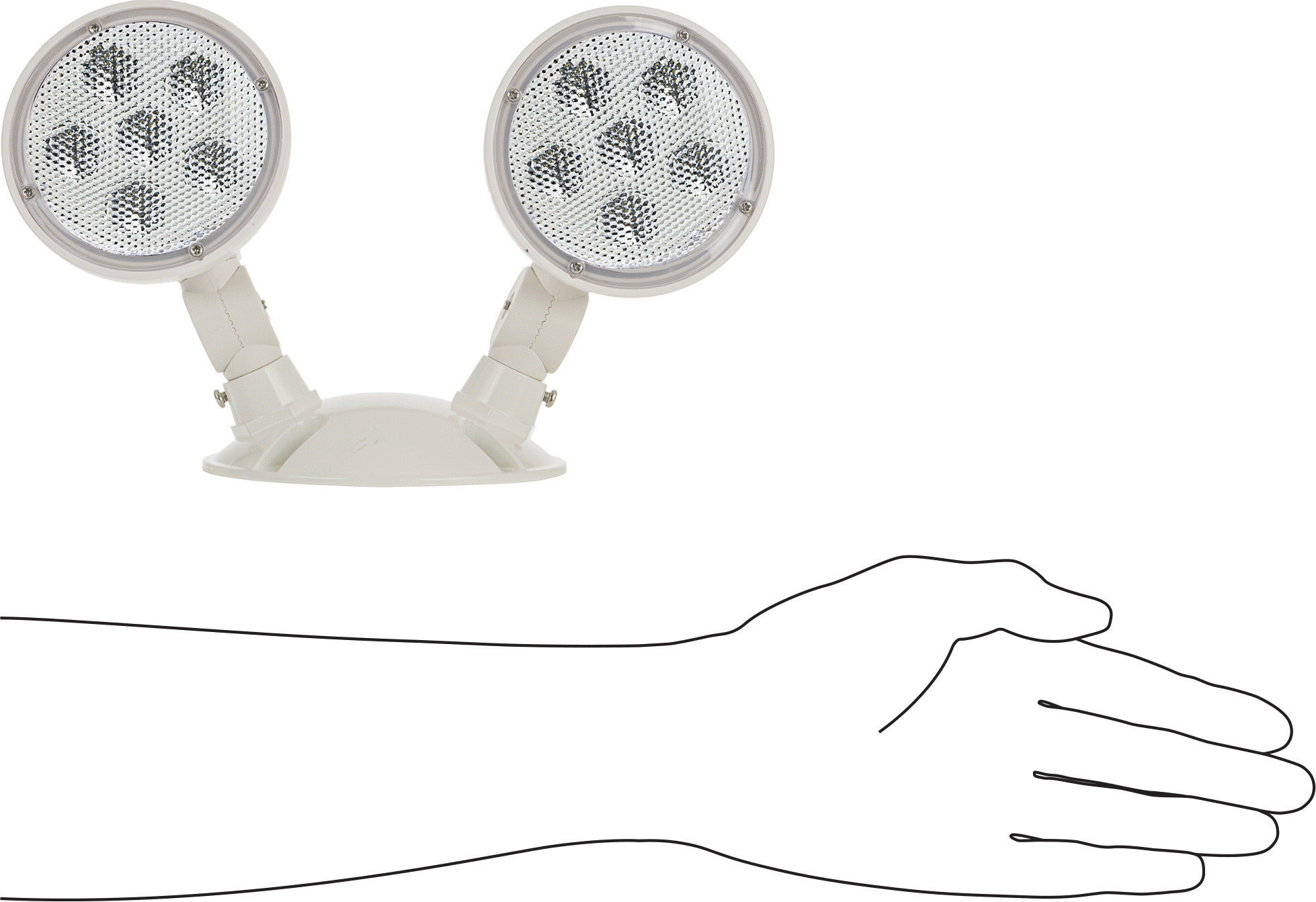 2 Plastic 2W Add-on Heads with 300 Lumens for Emergency Backup Light
