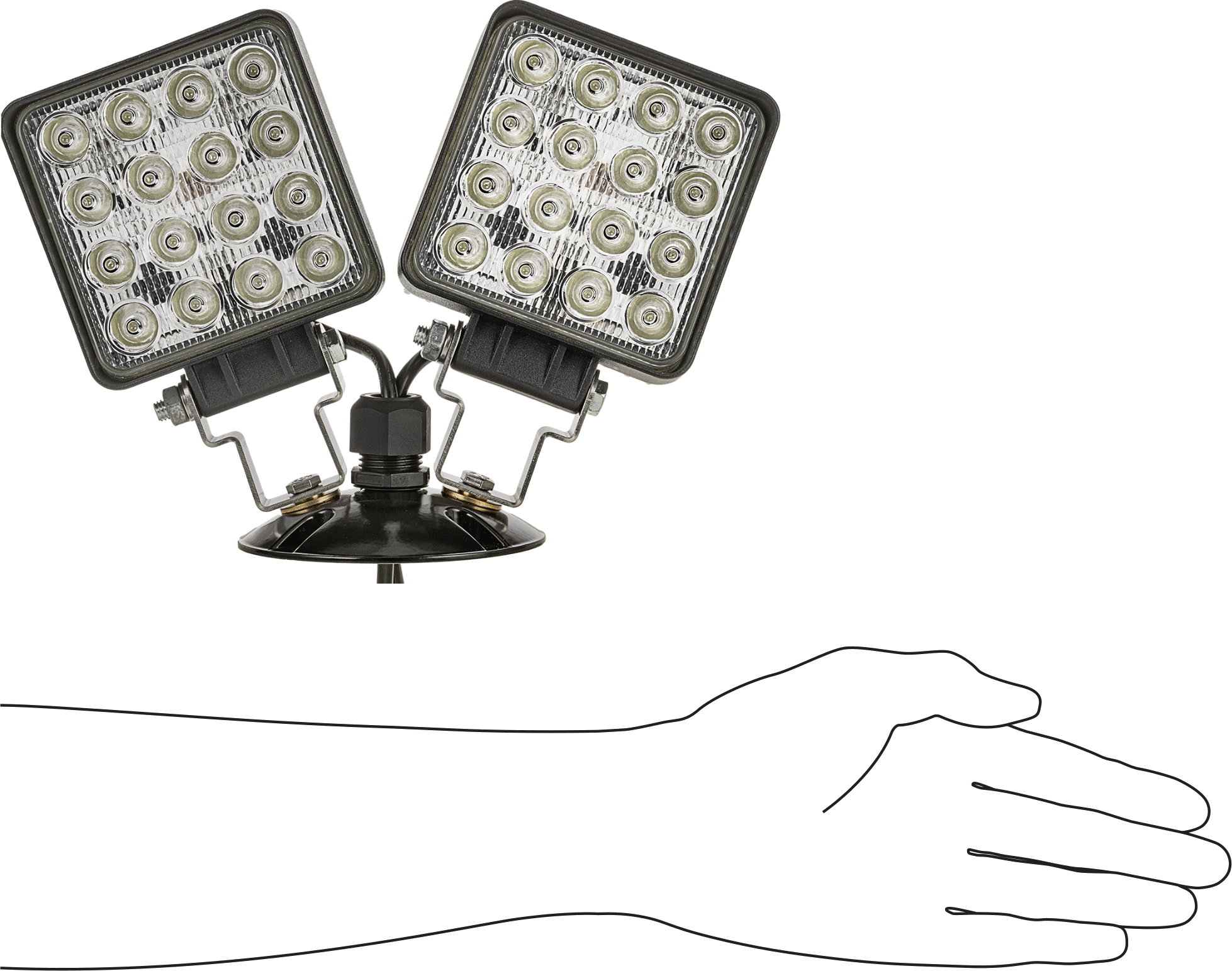 2 Aluminum Add-on Heads with 2260 Lumens for Emergency Backup Light