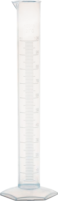 Polipropilen Plastik Dereceli Silindir, 3,4 FL. oz./100 ml Kapasite