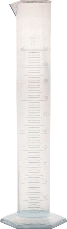 Polipropilen Plastik Dereceli Silindir, 34 FL. oz./1000 ml Kapasite