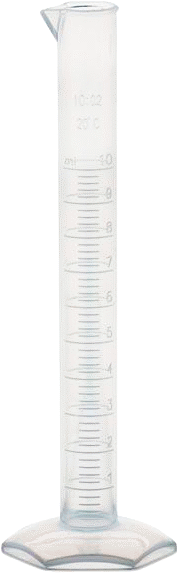 Polipropilen Plastik Dereceli Silindir, 0,34 FL. oz./10 ml Kapasite