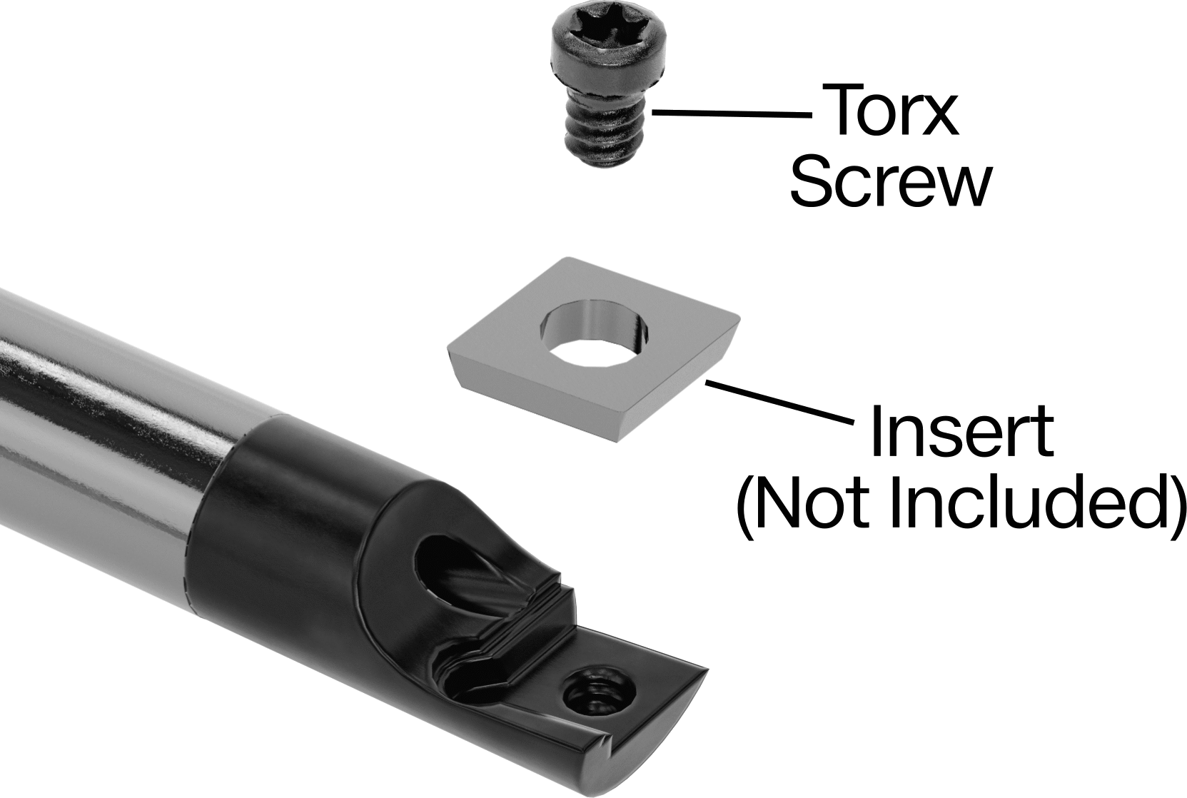 Delik Açma Karbür Uç Tutucu, Kod Ccud, Sağ El, 1/2" Şaft Çapı, 2-1/2" Toplam Uzunluk