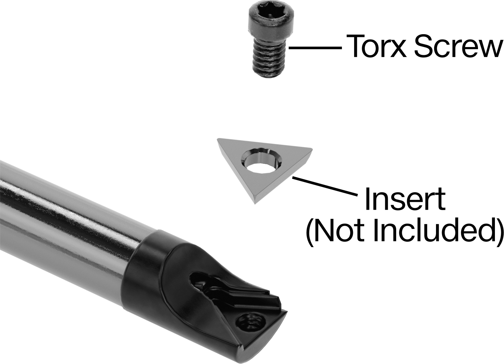 Delik Açma Karbür Uç Tutucu, Kod Fcud, Sağ El, 1/2" Şaft Çapı, 2-3/4" Toplam Uzunluk