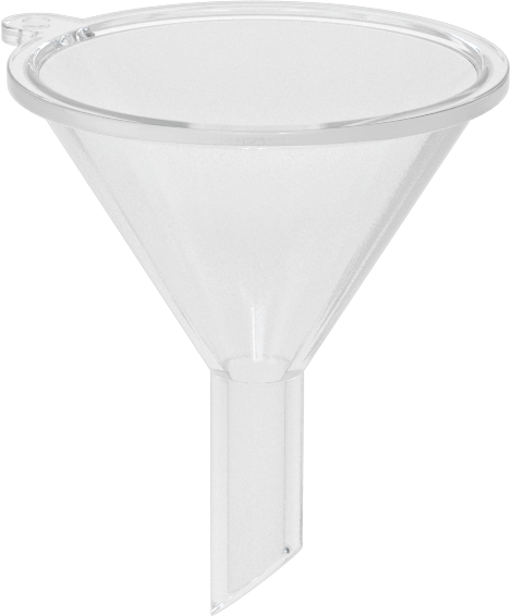 Asma Halkalı Plastik Huni, 1/4 FL. oz. Kapasite