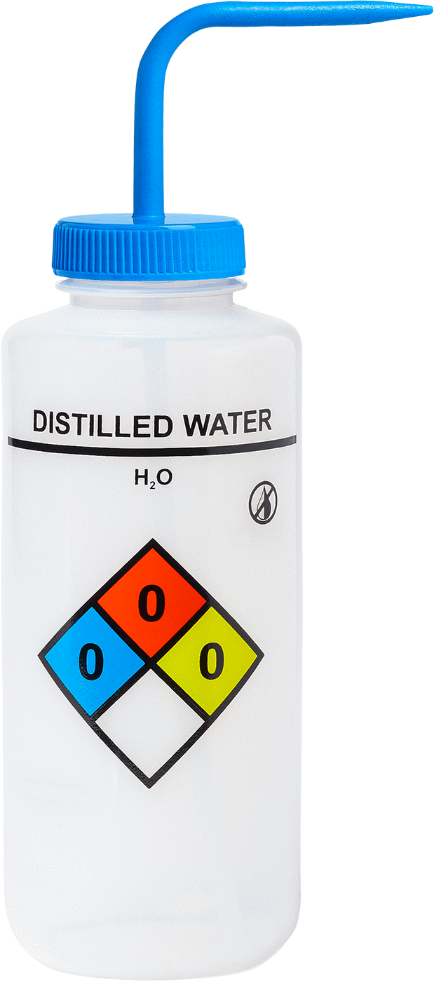 Açılı Nozullu Sıkma Şişesi, NFPA Elmas, (Damıtılmış Su), 32 FL. oz Kapasite