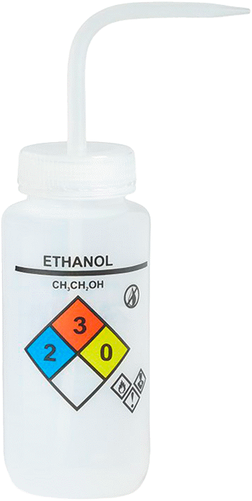 Açılı Nozullu Sıkma Şişesi, NFPA Diamond, Etanol Mesajı, 16 FL. oz Kapasite