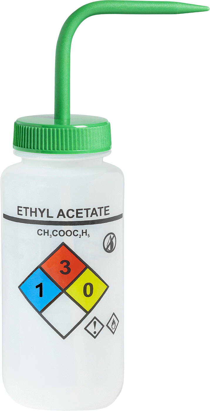 Açılı Nozullu Sıkma Şişesi, NFPA Diamond, (Etil Asetat), 16 FL. oz Kapasite