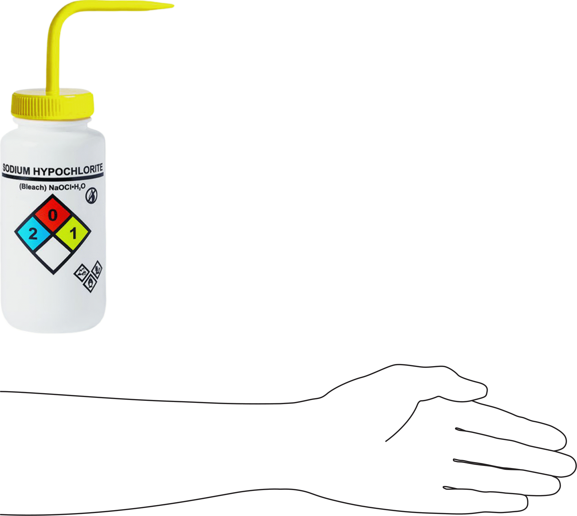 Açılı Nozullu Sıkma Şişesi, NFPA Diamond, (Sodyum ...), 16 FL. oz Kapasite