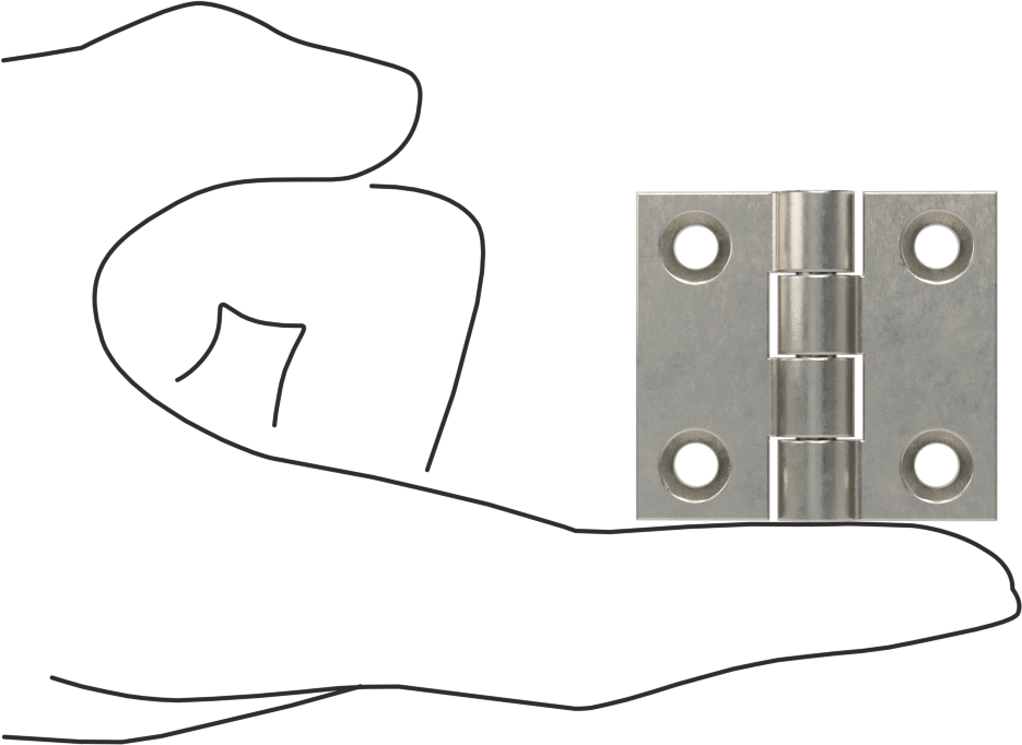 Delikli Yüzeye Montaj Menteşesi, Çıkarılamayan Pim, 316 Paslanmaz Çelik, 1-1/2“ x 13/16” Kapı Kanadı