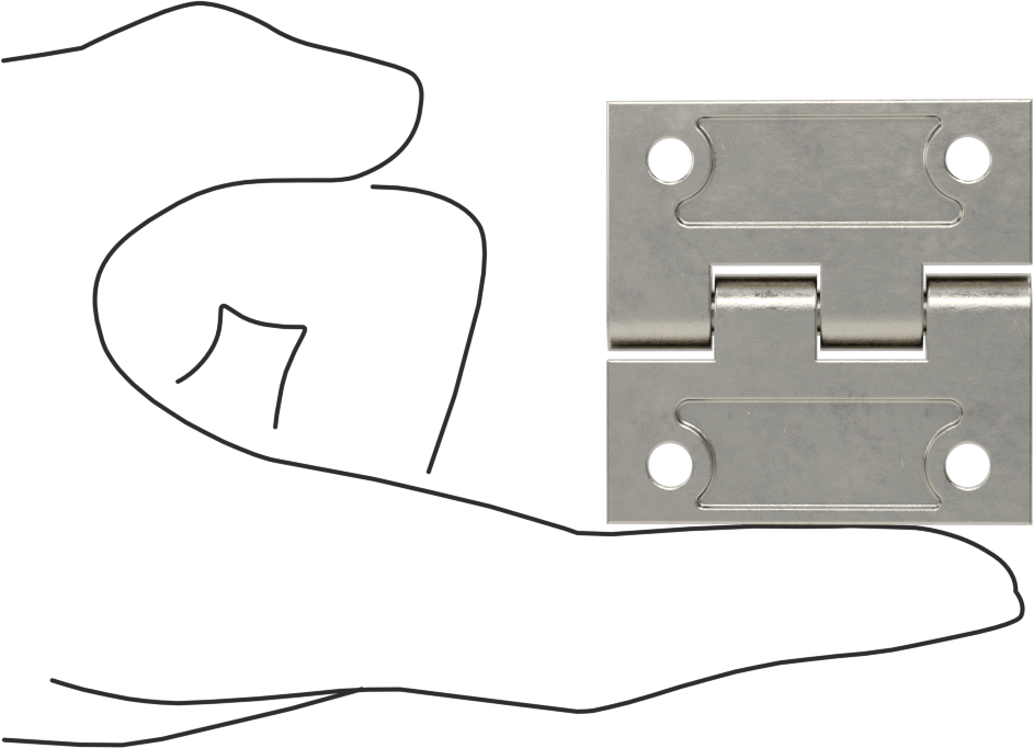 Delikli Yüzeye Montaj Menteşesi, Çıkarılamayan Pim, 316 Paslanmaz Çelik, 1-15/16“ x 31/32” Kapı Kanadı