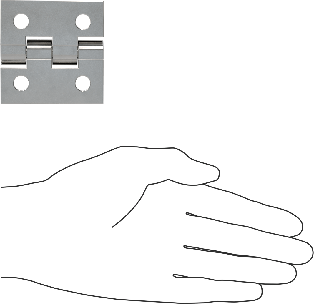 Delikli Yüzeye Montaj Menteşesi, Çıkarılamayan Pim, 316 Paslanmaz Çelik, 2-3/8“ x 1-3/16” Kapı Kanadı