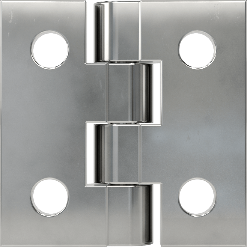Delikli Yüzeye Montaj Menteşesi, Çıkarılamayan Pim, 316 Paslanmaz Çelik, 2-3/8“ x 1-3/16” Kapı Kanadı