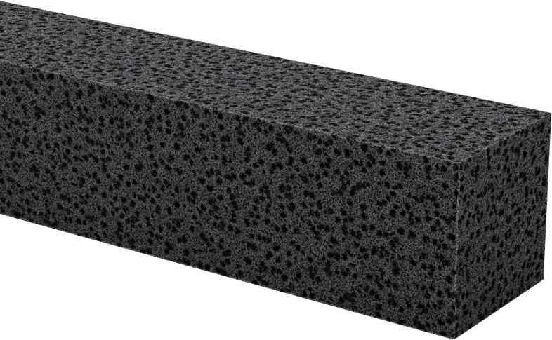 Arka Yüzü Yapışkanlı Yağa Dayanıklı Buna-N Köpük Şerit, Yumuşak, 5/8" Genişlik, 5/8" Kalınlık, 3 Fit Uzunluk