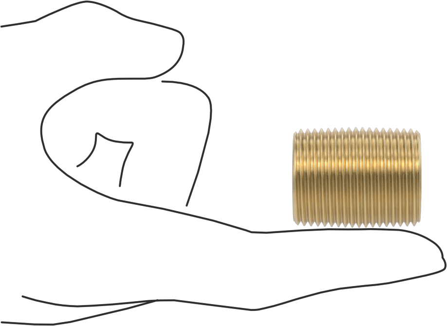 İçme Suyu için Pirinç Dişli Boru Nipeli, Yüksek Basınç, Tam Dişli, 3/4 NPT, 1-5/16" Uzunluk