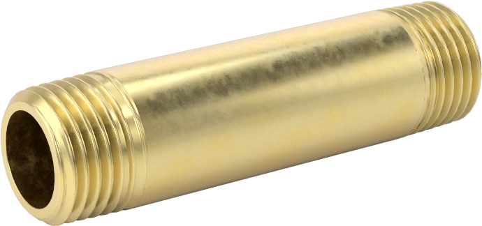 İçme Suyu için Pirinç Dişli Boru Nipeli, Yüksek Basınç, Her İki Ucu Dişli, 1/8 NPT, 1-1/2" Uzunluk