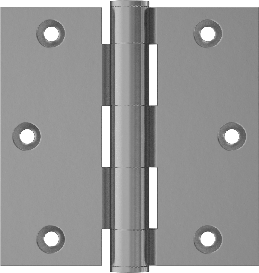 Gömme Montajlı Giriş Kapısı Şablonu Menteşesi, Mat Pirinç Kaplamalı Çelik, 3-1/2“ x 1-3/4” Kapı Kanadı