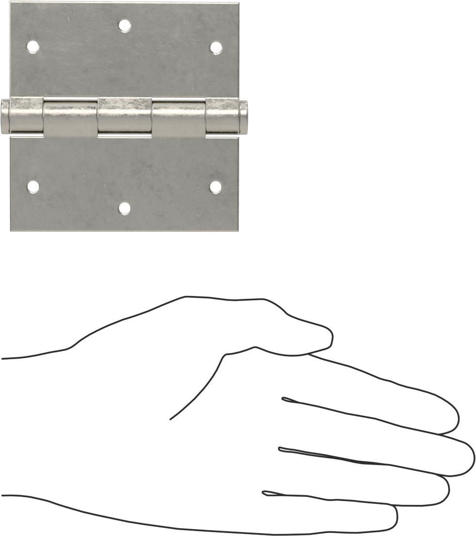 Rulmanlı Gömme Montajlı Kapı Menteşesi, Çıkarılabilir Pim, Mat Kaplama, 3-1/2" Yükseklik, 1-3/4" Genişlik