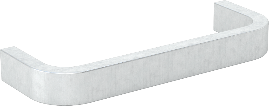 Dişli Delikli Montajlı Dikdörtgen Çekme Kolu, Mat Alüminyum, 4" Merkezden Merkeze Genişlik, 1-1/2" Çıkıntı