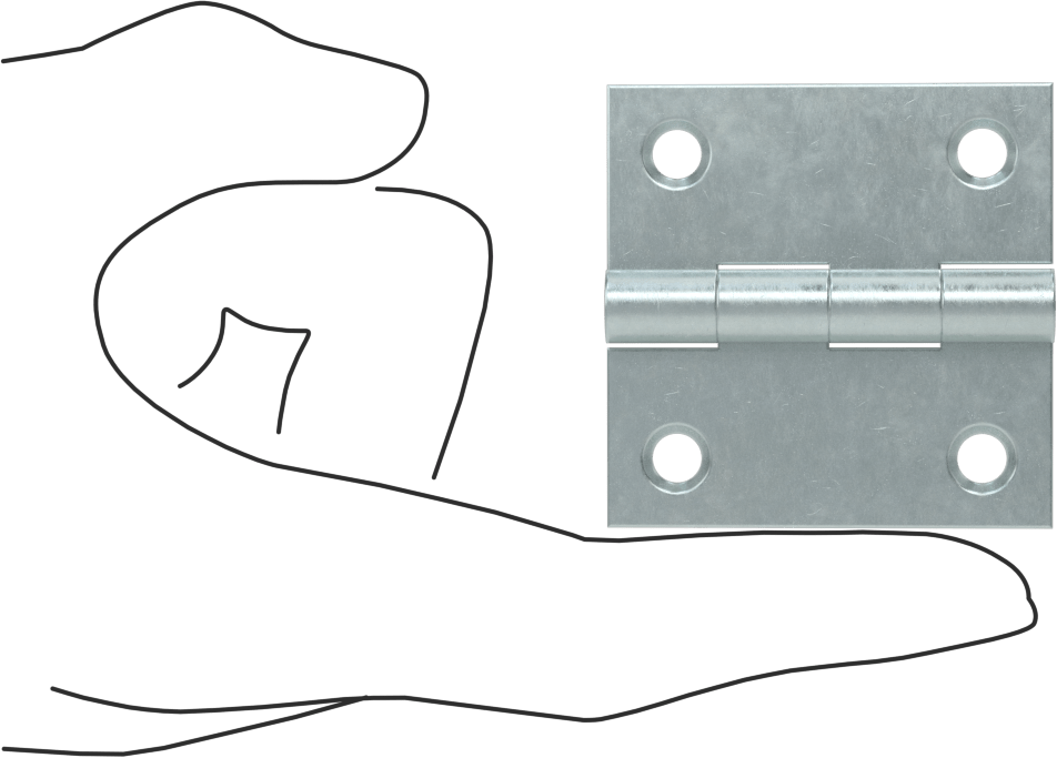 Delikli Gömme Montaj Menteşesi, Çıkarılamayan Pim, Çelik, 2“ x 1” Kapı Kanadı