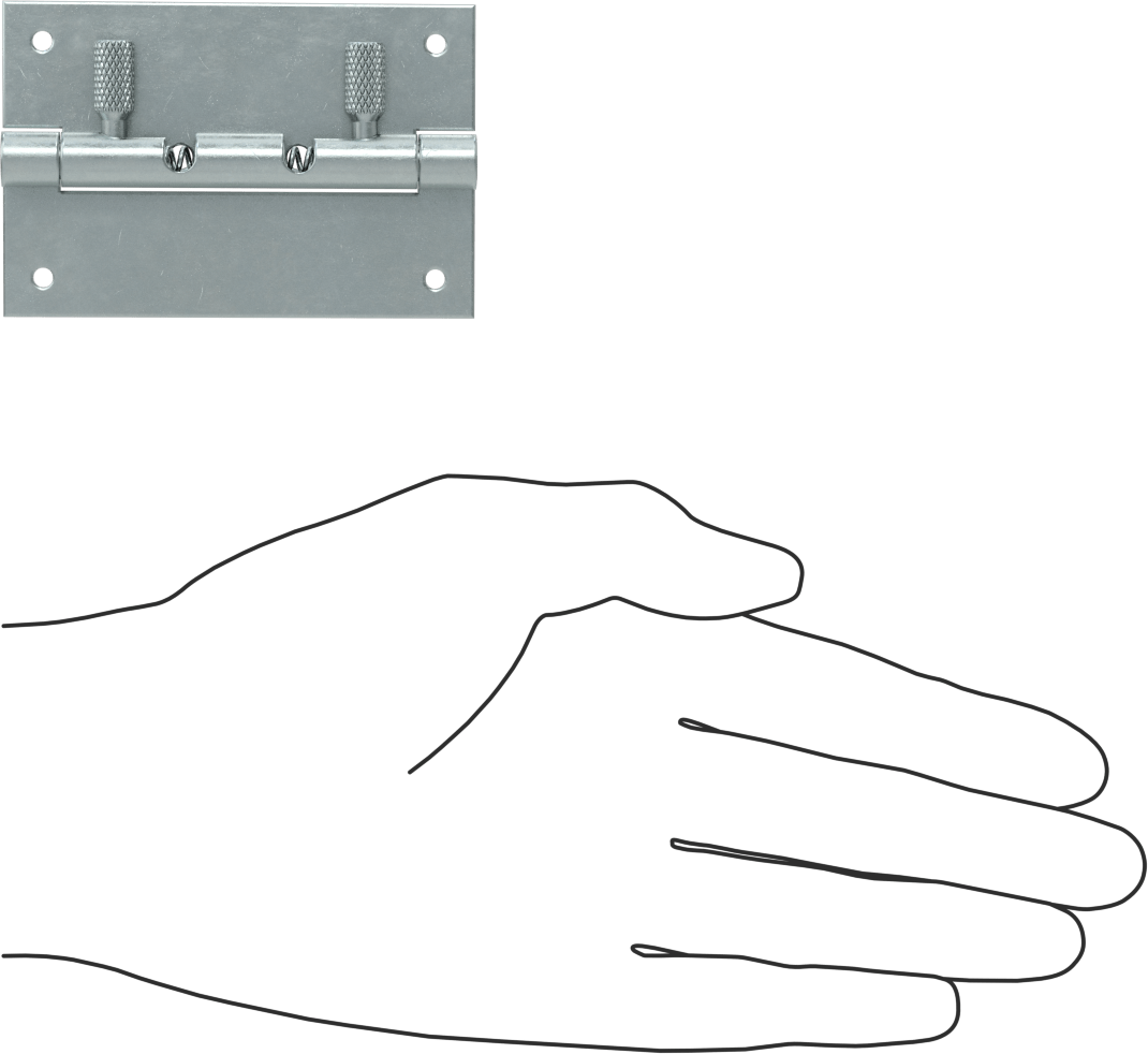 Sıkma-Bırakma Tipi Hızlı Bağlantı Menteşesi, Delikli, Çinko Kaplamalı, 3“ x 1” Kapı Kanadı