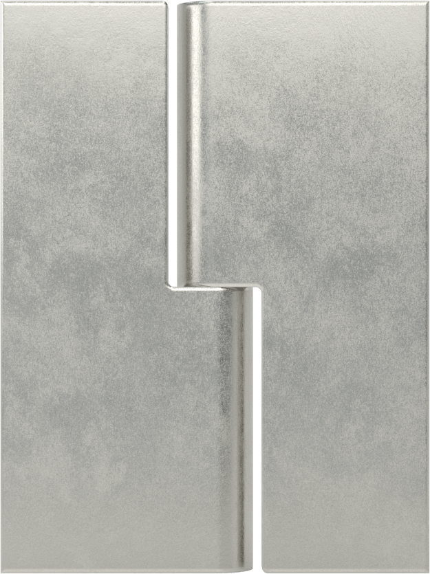Delikli Olmayan Kaldırma Menteşesi, Düşük Karbonlu Çelik, Sağ Montaj, 2-1/2“ x 15/16” Kapı Kanadı