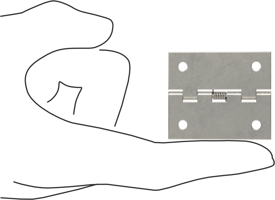 Yaylı Menteşe, Delikli, Kendinden Kapanan, 304 Paslanmaz Çelik, 1-3/4“ x 3/4” Kapı Kanadı