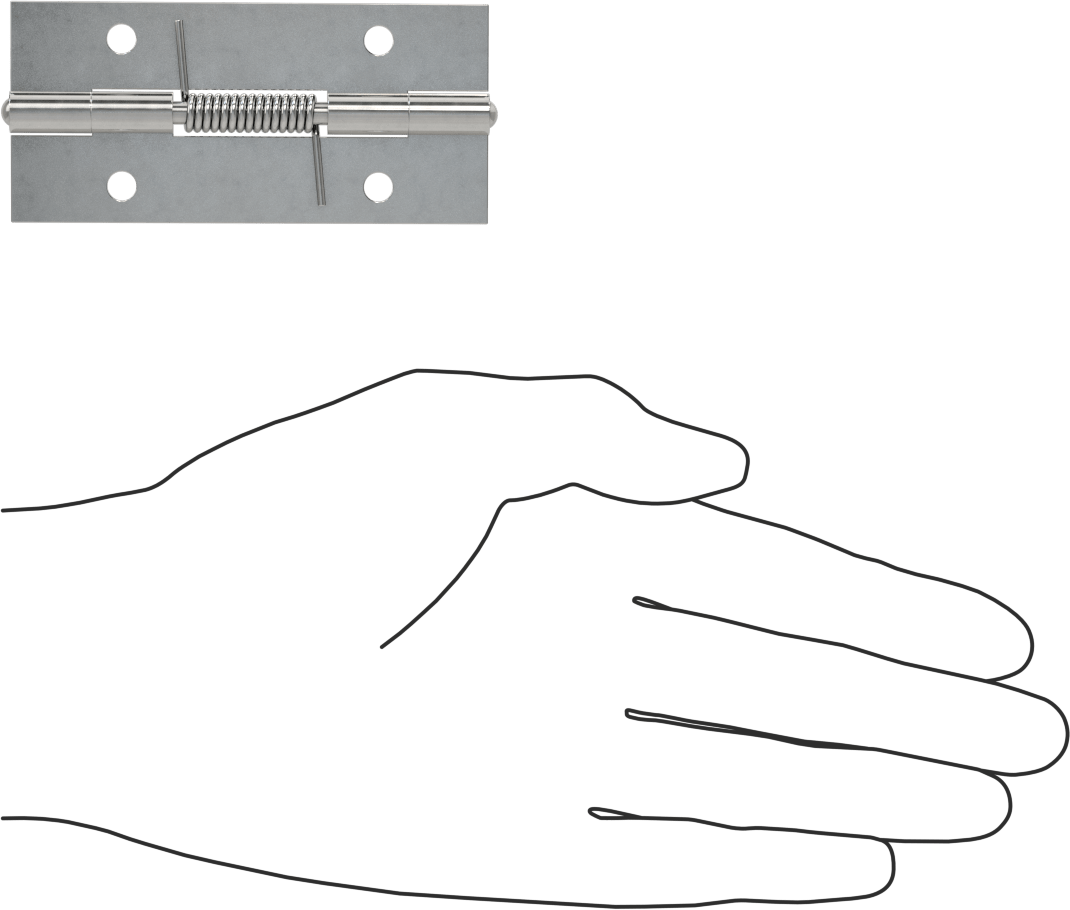Yaylı Menteşe, Delikli, Kendinden Kapanan, Paslanmaz Çelik, 3-1/4“ x 3/4” Kapı Kanadı