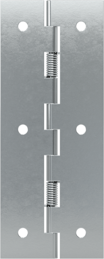 Yaylı Menteşe, Delikli, Kendinden Kapanan, Çinko Kaplı Çelik, 5“ x 1” Kapı Kanadı